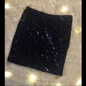 H&M Blue Sequined Mini Skirt